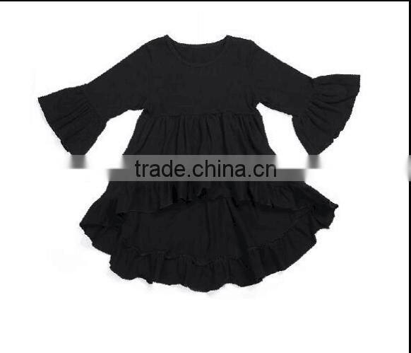 Wholesale baby cotton blouse boutique children cotton ruffle top kids autumn& fall clothes