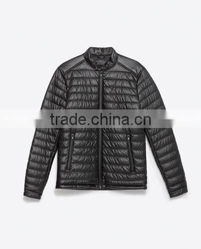 2016 Top selling newest fashion winter clothes Mens quilted PU jacket
