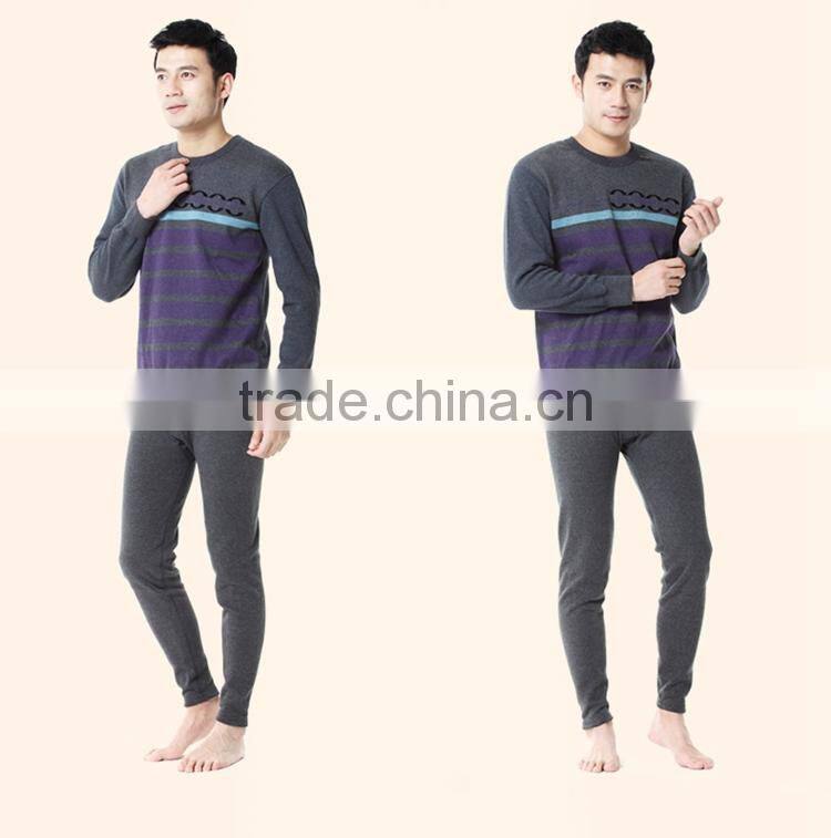 Top Brand 100% Cotton High Quality Men And Women Thermal Underwear Wool Warm Inside Jacquard Long John