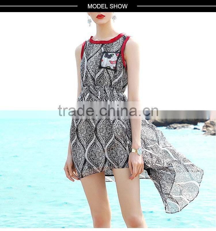 Maxnegio long dress chiffon new style irregular hem chiffon beach dress