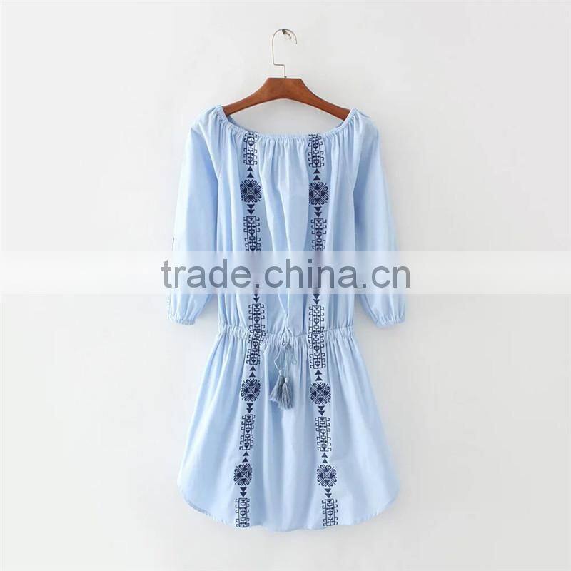 Maxnegio girl short off shoulder embroidered dress