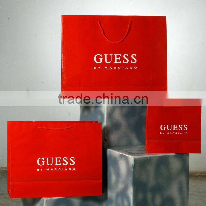 Paper Shopping bags with rope handles logo printed