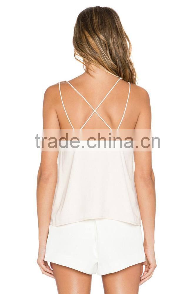 2015 OEM gym singlet ladies white vest stringer vest
