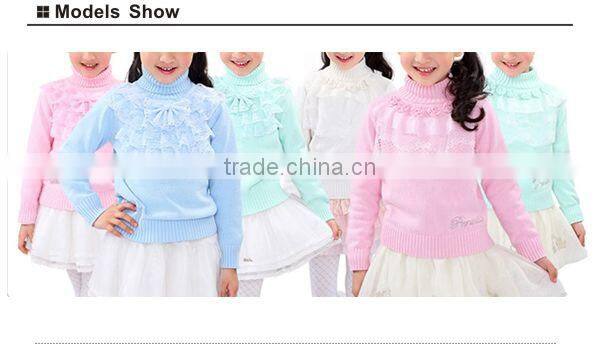Pullover knitwear new fashion 2014 cotton knitted girls sweater