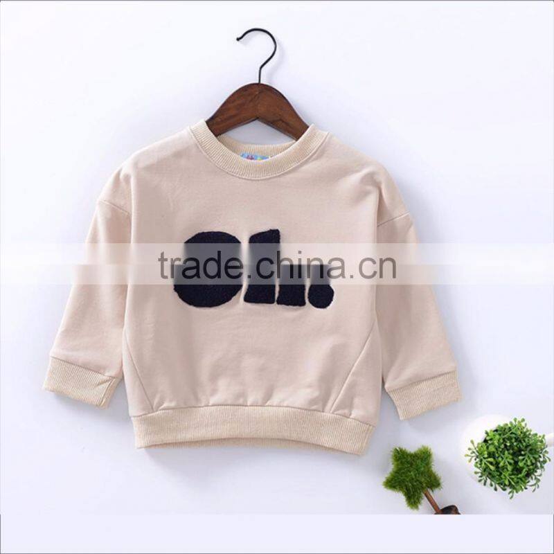 Bulk Custom Cotton Patch Top Pullover Kids Sweatshirt for Baby