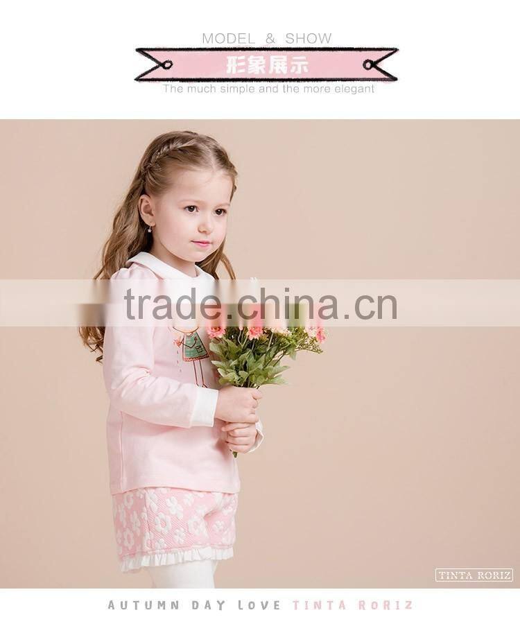 2017 Spring Girls Long Sleeve t Shirt With Cute Pattern Children Clothing Wholsale