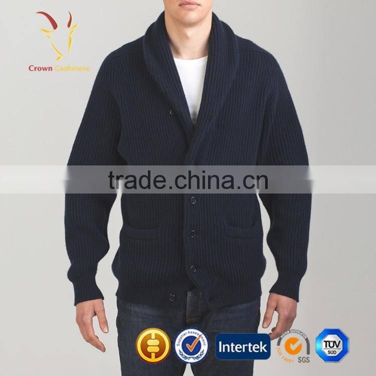 Blended Cashmere Mens Wool Casual Cardigan