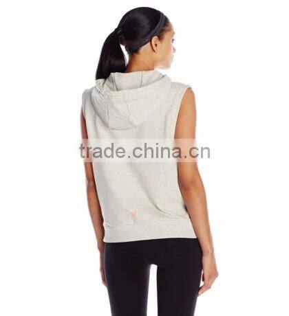 2016 new style design custom 100% polyester sleeveless alphalete athletics pullover hoodie