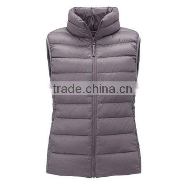 2015 New Design Woman Sleeveless Down With Stand-up Collar vest