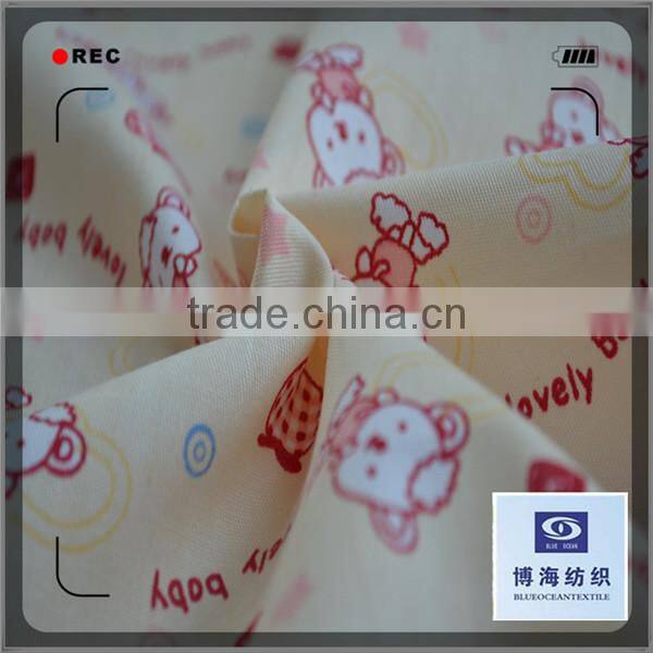 pigment cartoon print tc woven fabric