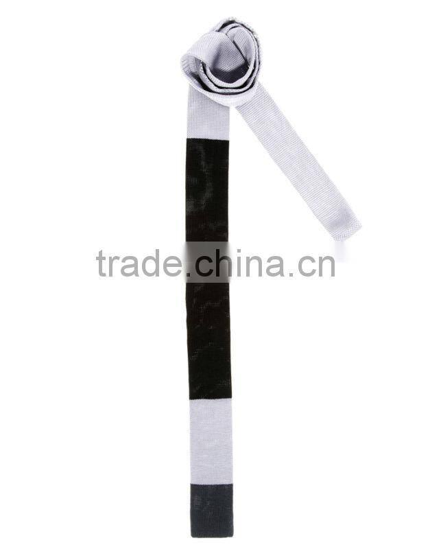 Knit Tie With Block Stripe
