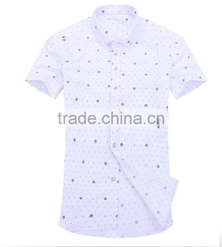 2016 NEW COLLECTION SUMMER PATTERN SHIRT SEMI-TAILORED FIT short sleeve for men
