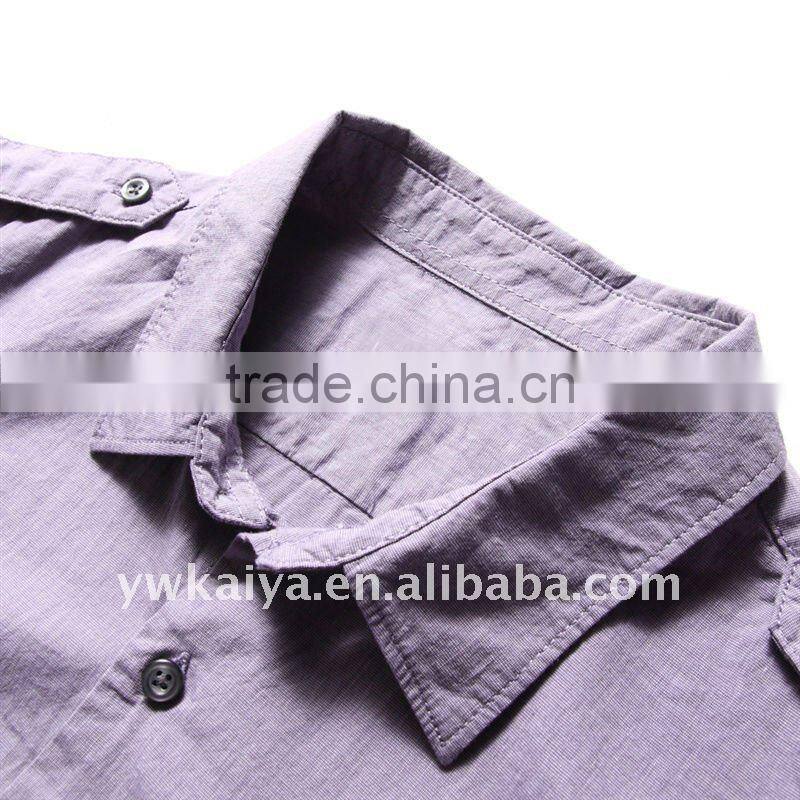 narrow collar solid collar long sleeve soft causal cotton shirt for men 2016