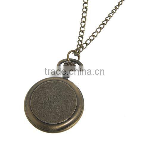 Round Antique Bronze Owl Halloween Pattern Battery Included Pocket Watches 82cm