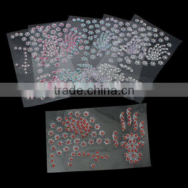 Glitter Removable Temporary Tattoo Sticker Body Art Multicolor At Random 18.8cm x 8.5cm, 1 Packet