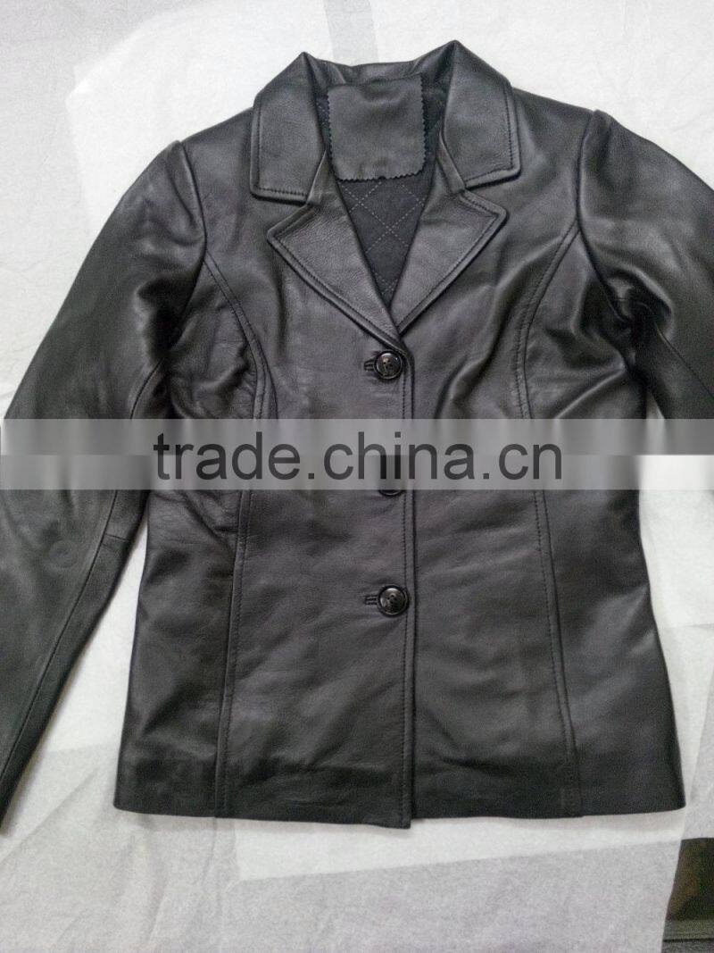 Custom Made High Quality Women Leather Jacket in lambskin