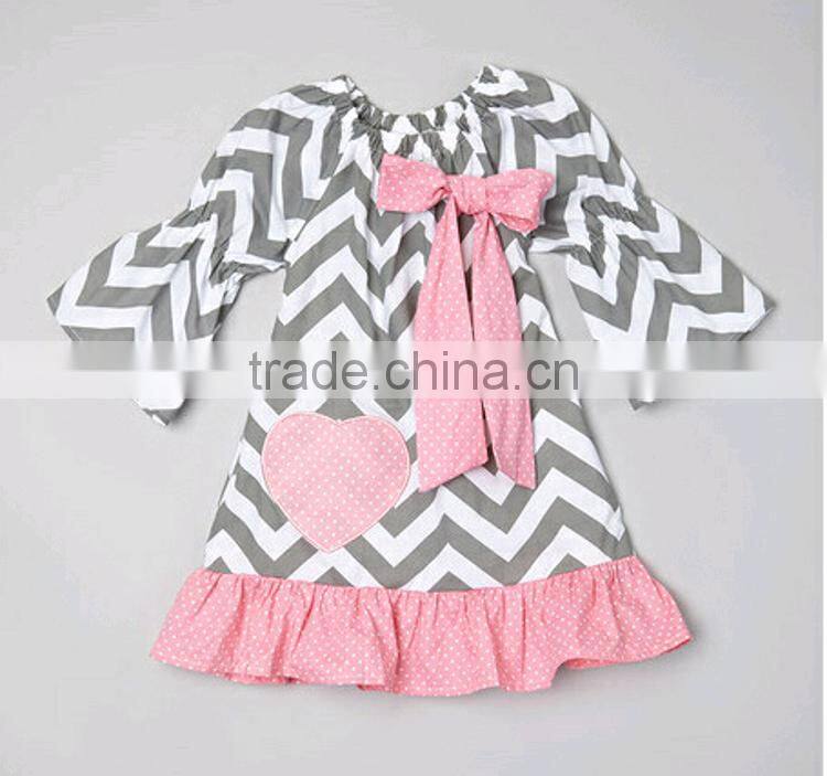 Chevron valentines heart dress,valentines pillowcase dress,valentines day clothing M5111704
