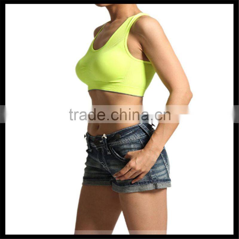 Plain Seamless Cropped TANK TOP Yoga Gym Active Sports Bra yellow color