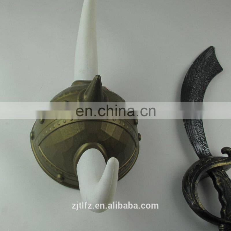 Party Carnival halloween crazy hat with horns, plastic viking helmet