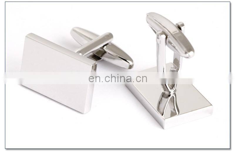 Simple Silver Men Shirt Cufflinks