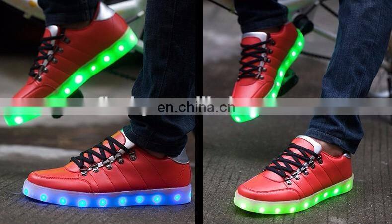 Wholesale men leisure shoes colorful glowing shoes lights up led luminous shoes mens