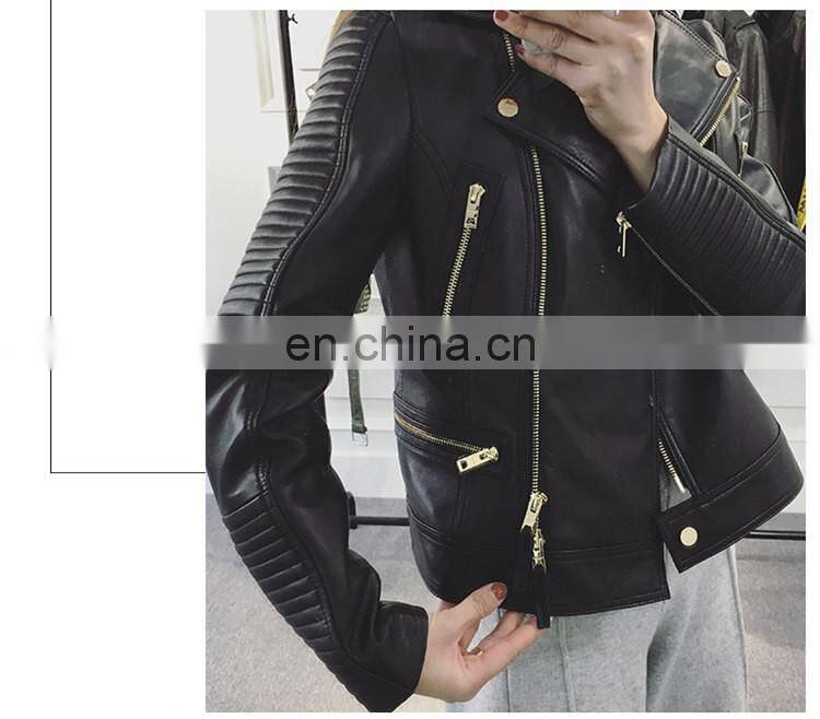 Hot Sale Slim Real Leather Coat Womens Leather Motorcycle Jacket