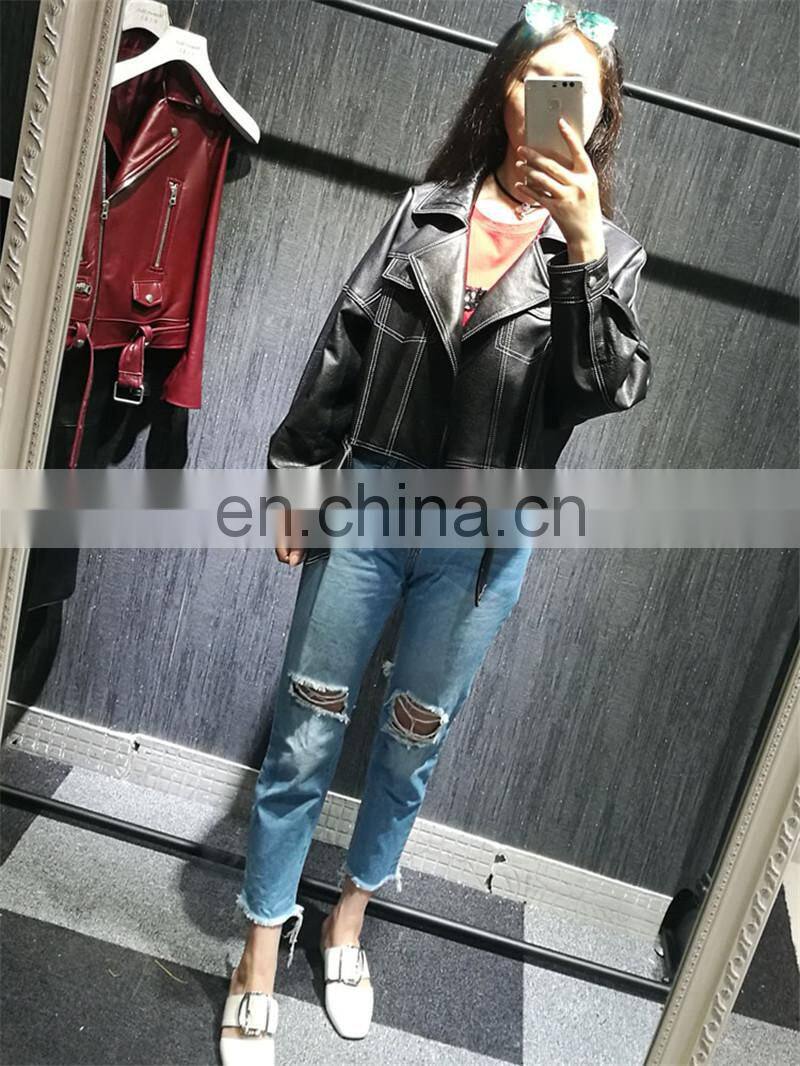 Ladies Latest Fashion Girl Casual Leather Jacket Real Women Leather Jackets