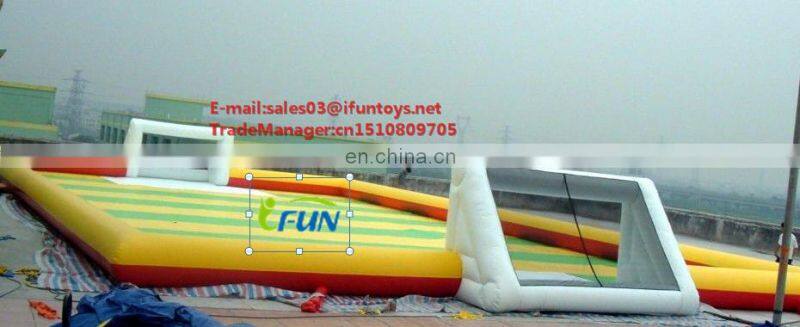 New design commercial arena football pitch/outdoor giant inflatable soap football field /hot inflatable football field