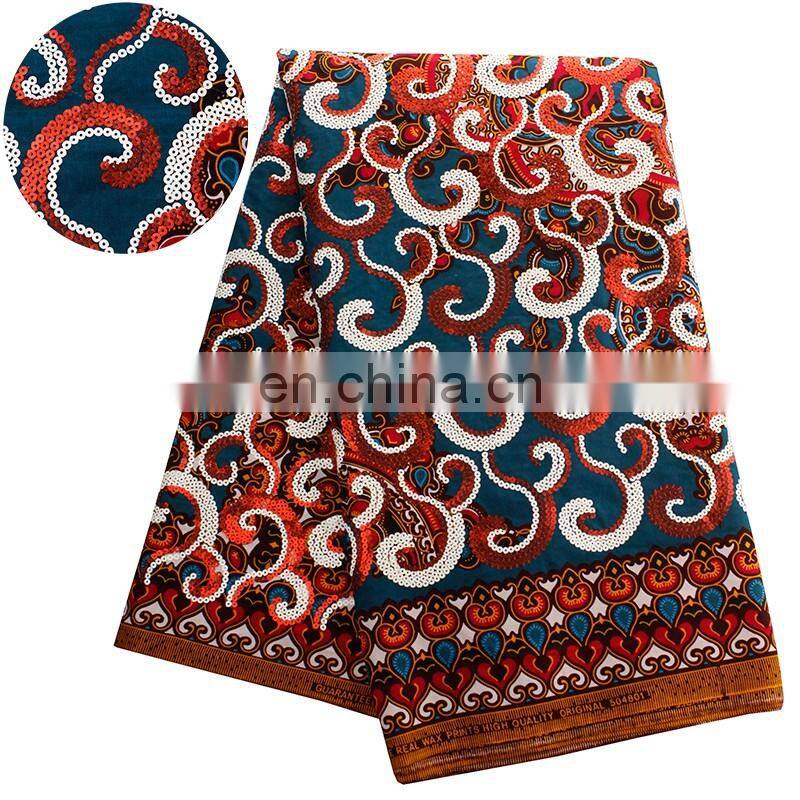 2016 unique african wax with sequins fabric