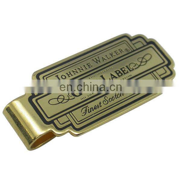 cool stainless steel gold plating Money clip Laser Engraved Cash Clip