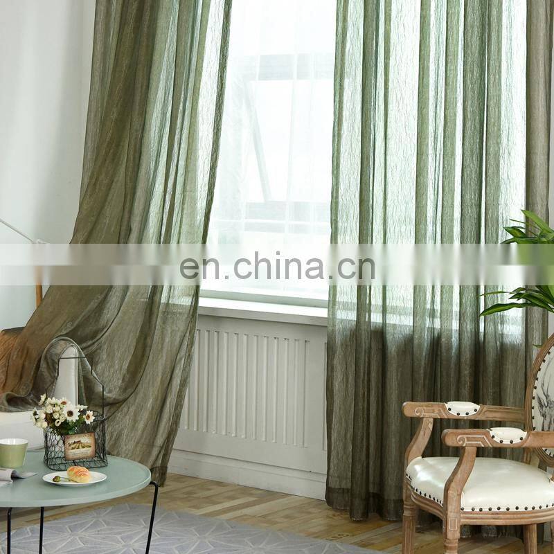 Factory supply natural style ripple design voile curtain net voile fabric 2020