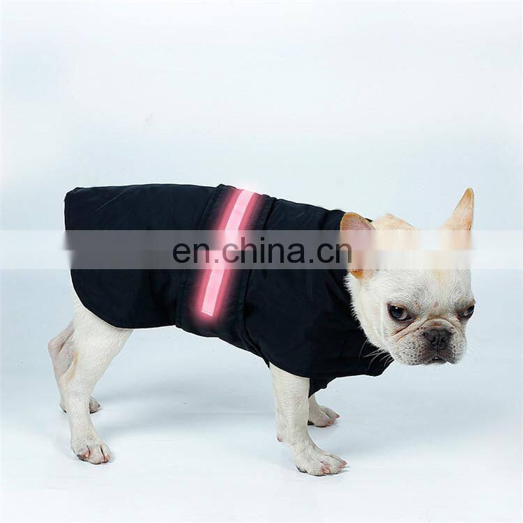Outdoor winter pet jacket waterproof led light reflective dog clothes