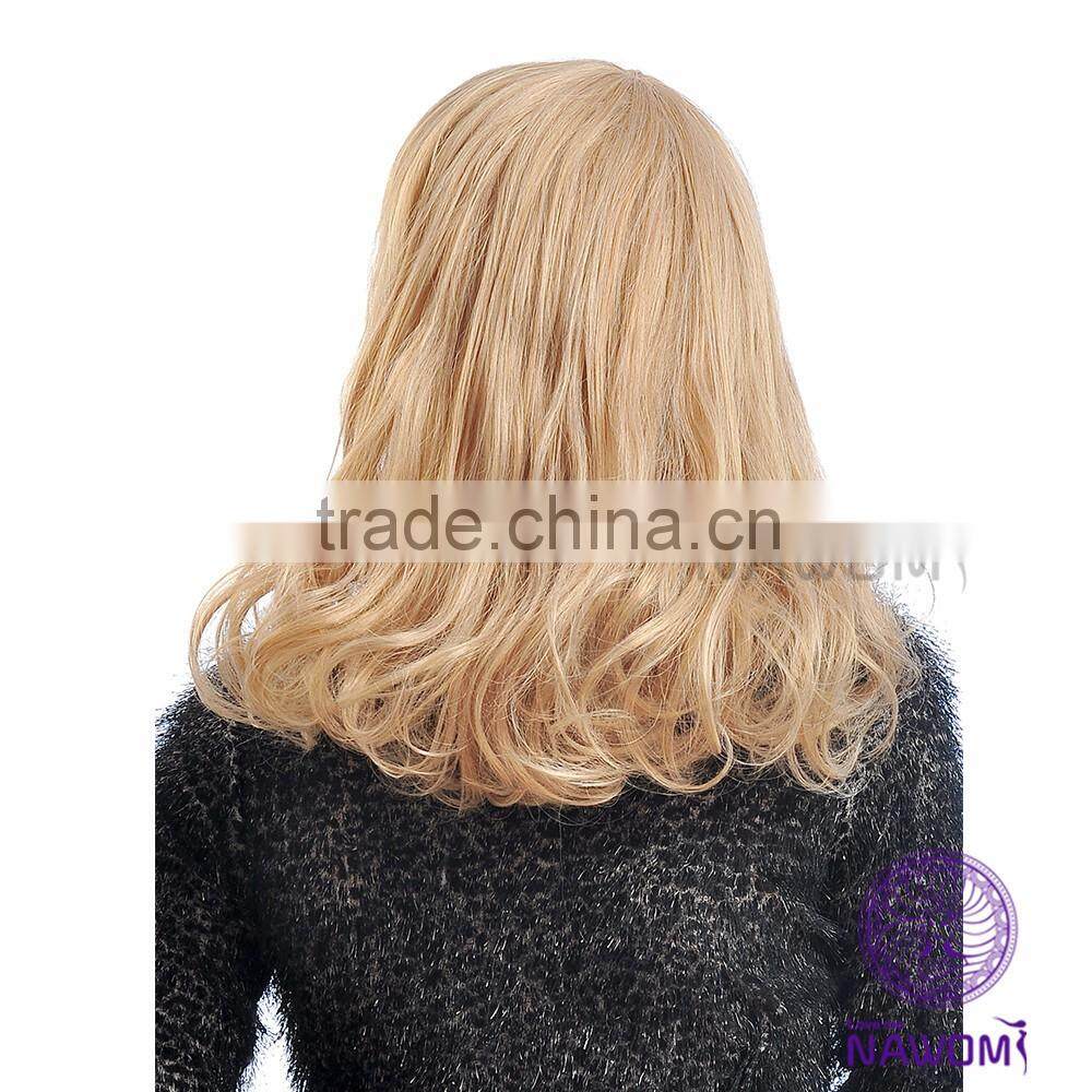 Pear flower head inclined bang long fluffy long hair wig