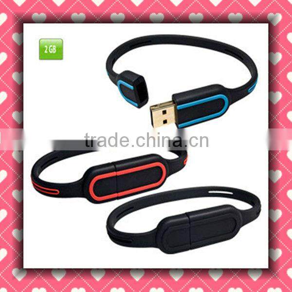 Kongst wholesale logo print available silicone bracelet custom usb stick wristband usb