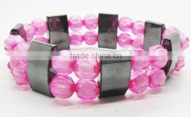 Fashion 2013 magnetic hematite spacer bracelet 7.25'