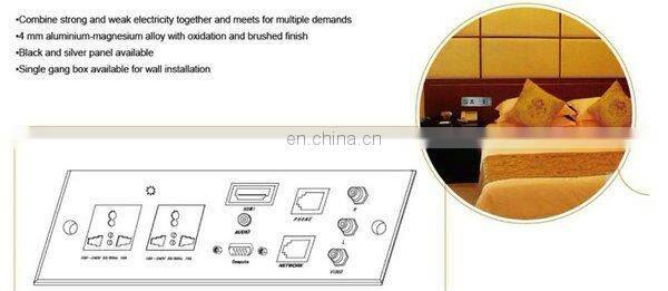 Conference Room Power 3 pin XLR electric aluminum Wall Socket Outlet