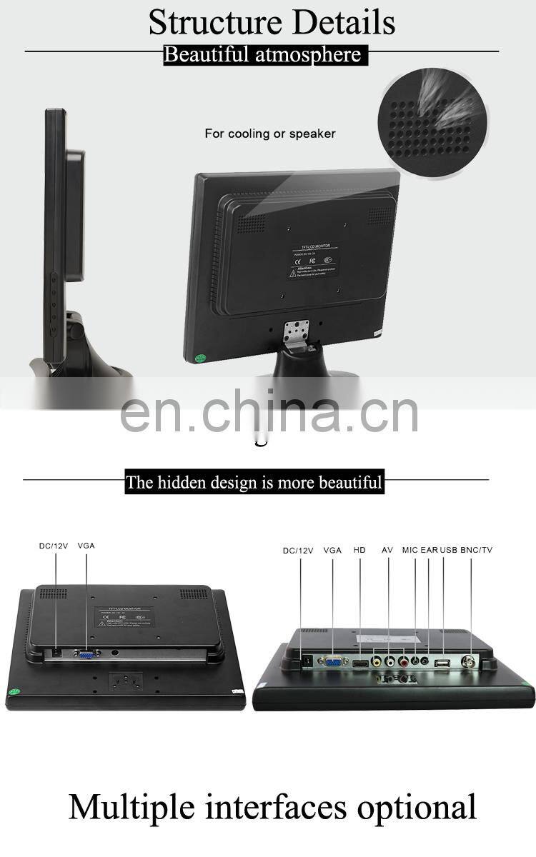 Portable Monitor Pc Led Lcd 12V Cctv with VGA Input for Cars 12 Small Dc Powered 10.4 inch monitor