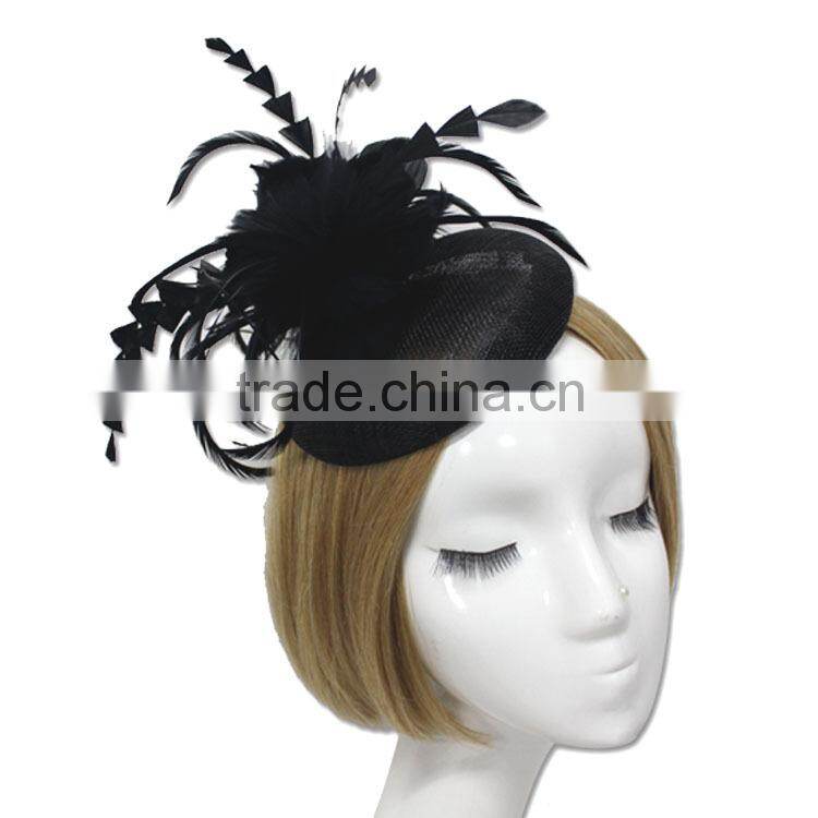 Yiwu Manufacturer Sinamay Base Fascinator Hat Hair Clips Hairpins