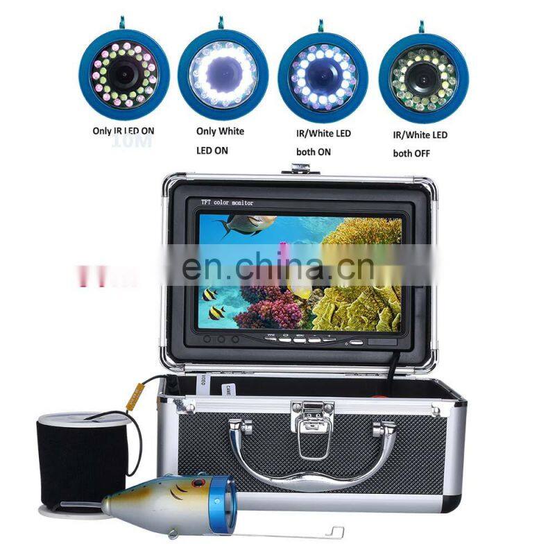 30M 1000TVL Fish Finder Underwater Fish Finder with 7.0 Inch Display Professional Fishing Camera 15 Infrared Bulbs 15 White LEDs