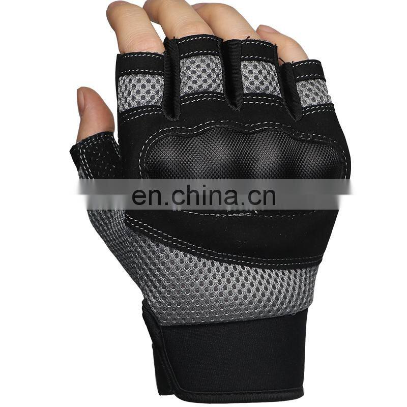 Fingerless Motorcycle Anti Impact Protective Military Gloves Hard Shell Knuckles Tactical Gloves For Shooting Hunting Training
