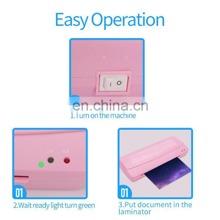 Factory wholesale Home mini A4 A5 A6 Automatic Cold Hot Manual Laminator Film Machine