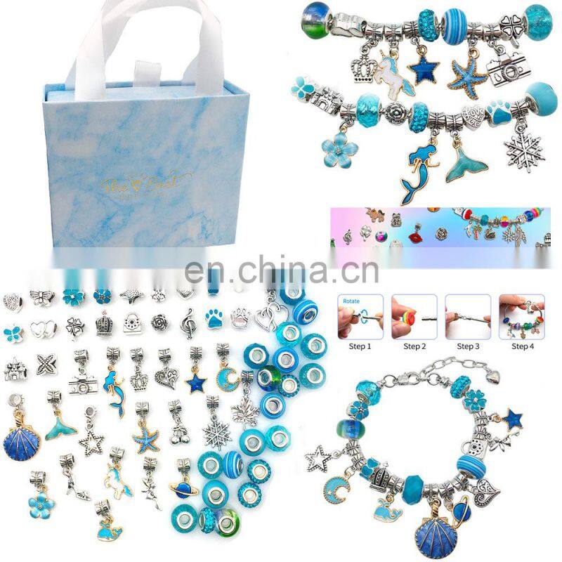 Best Valentine's Day Gifts For Girls 64PCS Charm Making Bracelets Kit DIY Bracelet Beads For Jewelry Making Kit