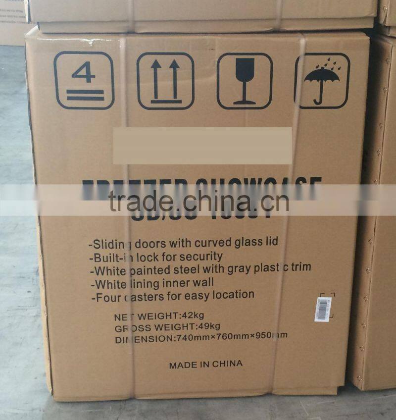 commercial glass door freezer display deep freezer price