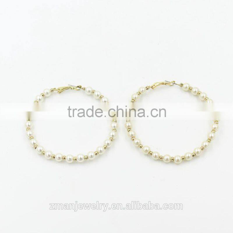 2015 New Gold Plated Circle Earring,Drop Earring Fashion Pearl Earring