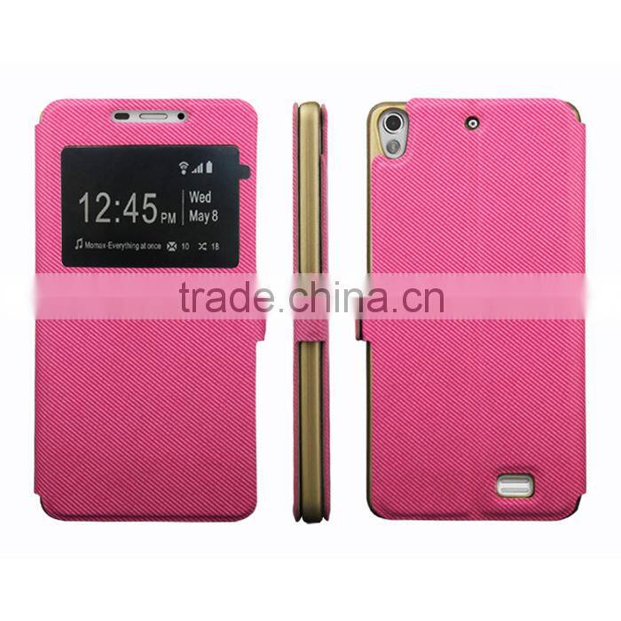 Factory directly sale , leather case for FLY Tornado Slim with window