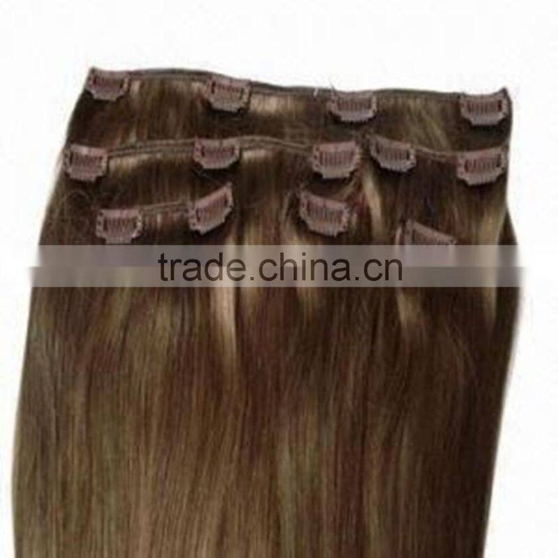 New Year's gift 100% remy human hair extension,Indian clip in hair