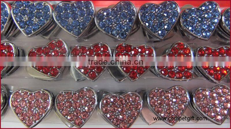 Factory Direct Supply of Encrusted with Diamonds 10MM Wear Jewelry Slider Heart Charms