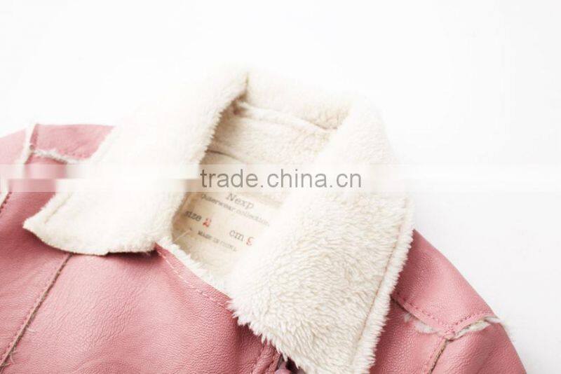 Kids clothing autumn winter new children leather girl coat high quality girls outerwear kids wear