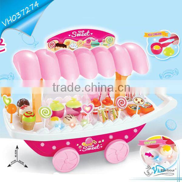 Kids Favor Dessert Shop Market With Shopping Cart Toy Set