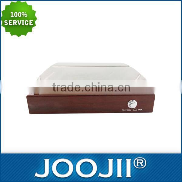 Red Wooden Stereo RCA retro turntable player with ceramic cartridge